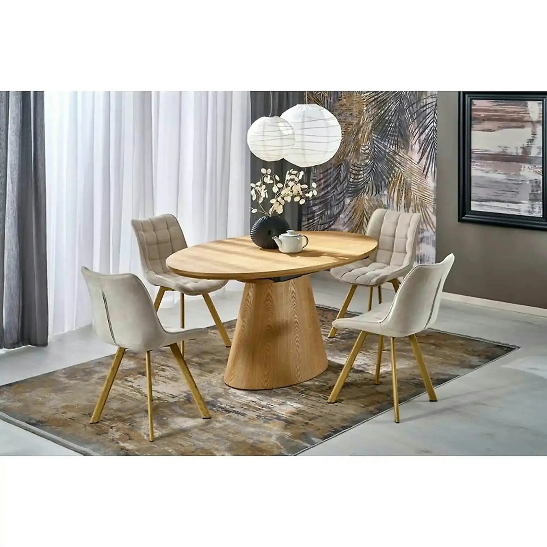 Masa extensibila CALYPSO, stejar natural, 160/200x100x77 cm