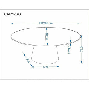 Masa extensibila CALYPSO, stejar natural, 160/200x100x77 cm
