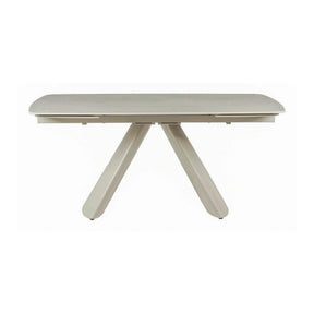 Masa extensibila CORVUS, ceramica/metal, bej cu efect de piatră travertin mat/bej, 165-240×90×76 cm