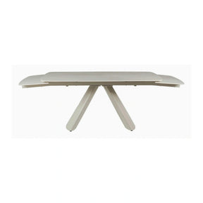 Masa extensibila CORVUS, ceramica/metal, bej cu efect de piatră travertin mat/bej, 165-240×90×76 cm