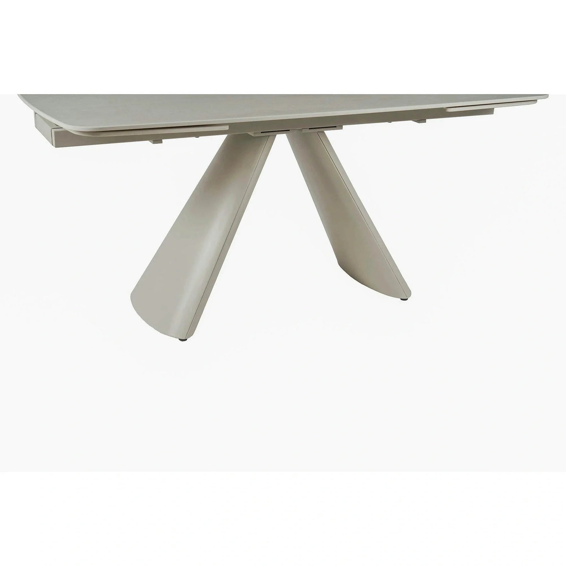 Masa extensibila CORVUS, ceramica/metal, bej cu efect de piatră travertin mat/bej, 165-240×90×76 cm