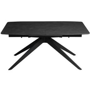 Masa extensibila COSMO, ceramica/sticlă/metal, negru, 180-240×90×76 cm