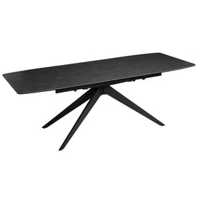 Masa extensibila COSMO, ceramica/sticlă/metal, negru, 180-240×90×76 cm
