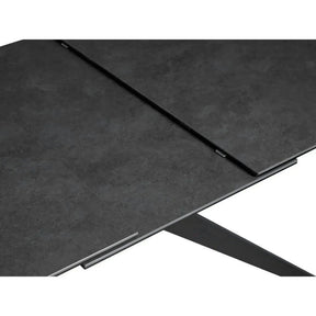 Masa extensibila COSMO, ceramica/sticlă/metal, negru, 180-240×90×76 cm