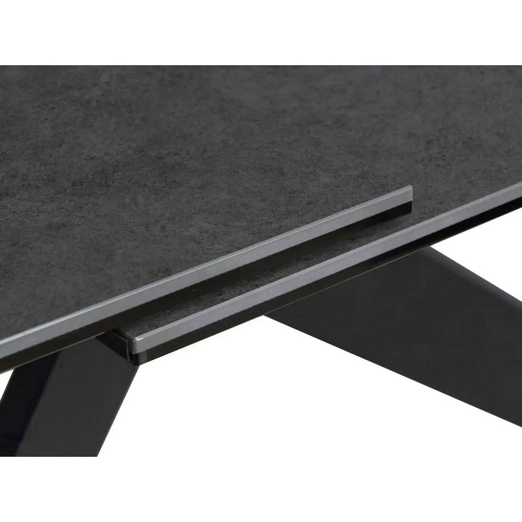 Masa extensibila COSMO, ceramica/sticlă/metal, negru, 180-240×90×76 cm
