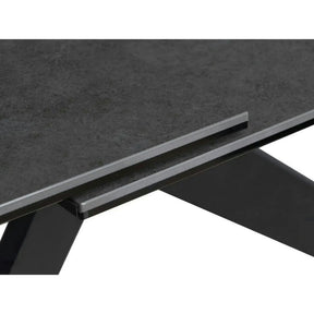 Masa extensibila COSMO, ceramica/sticlă/metal, negru, 180-240×90×76 cm