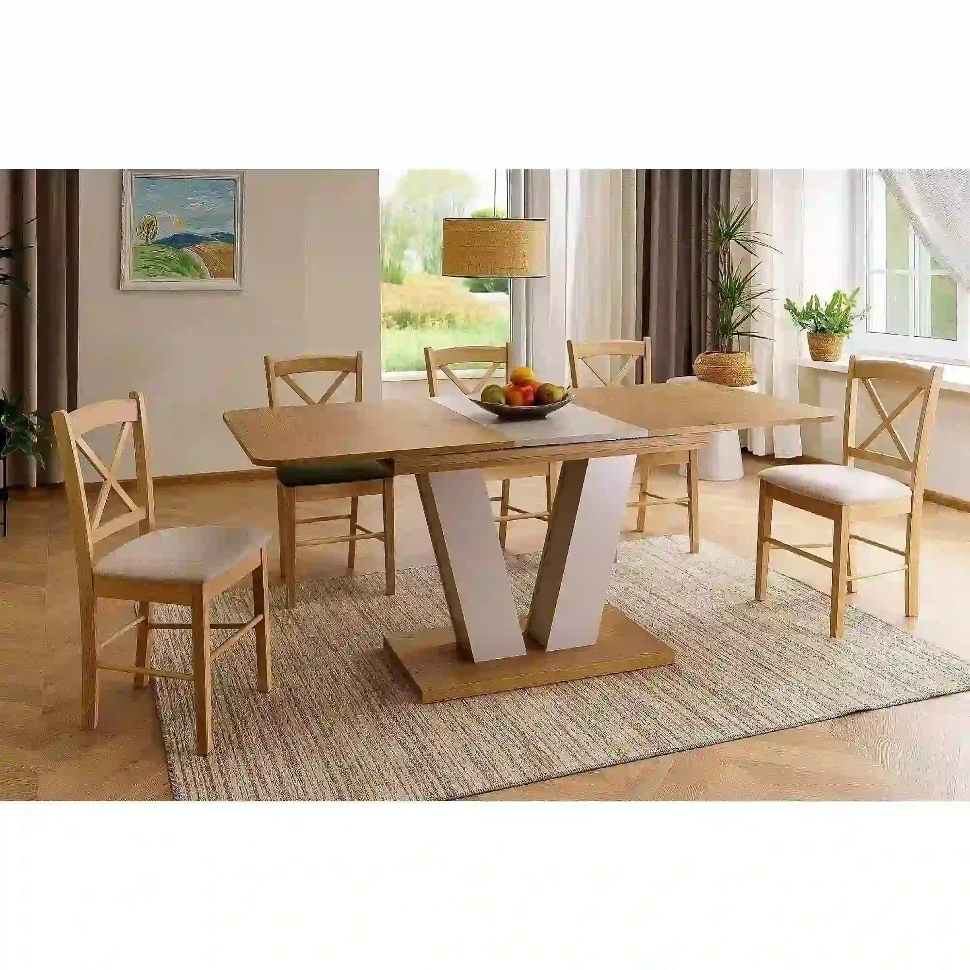 Masa extensibila DETROIT OCN-39306, stejar/casmir