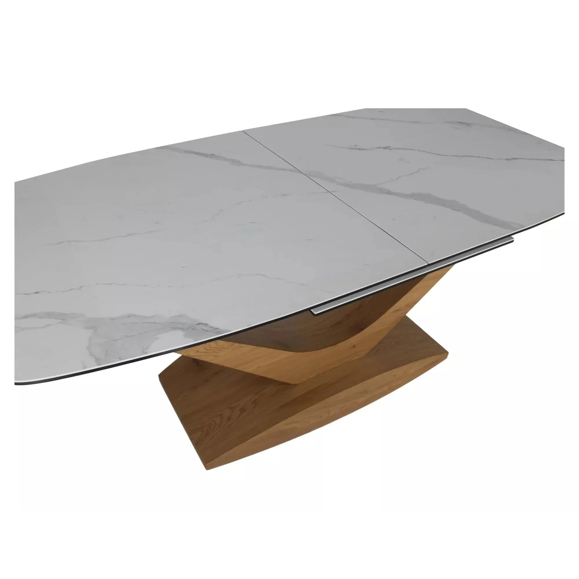 Masa extensibila DETROIT OCN-39332, alb/stejar