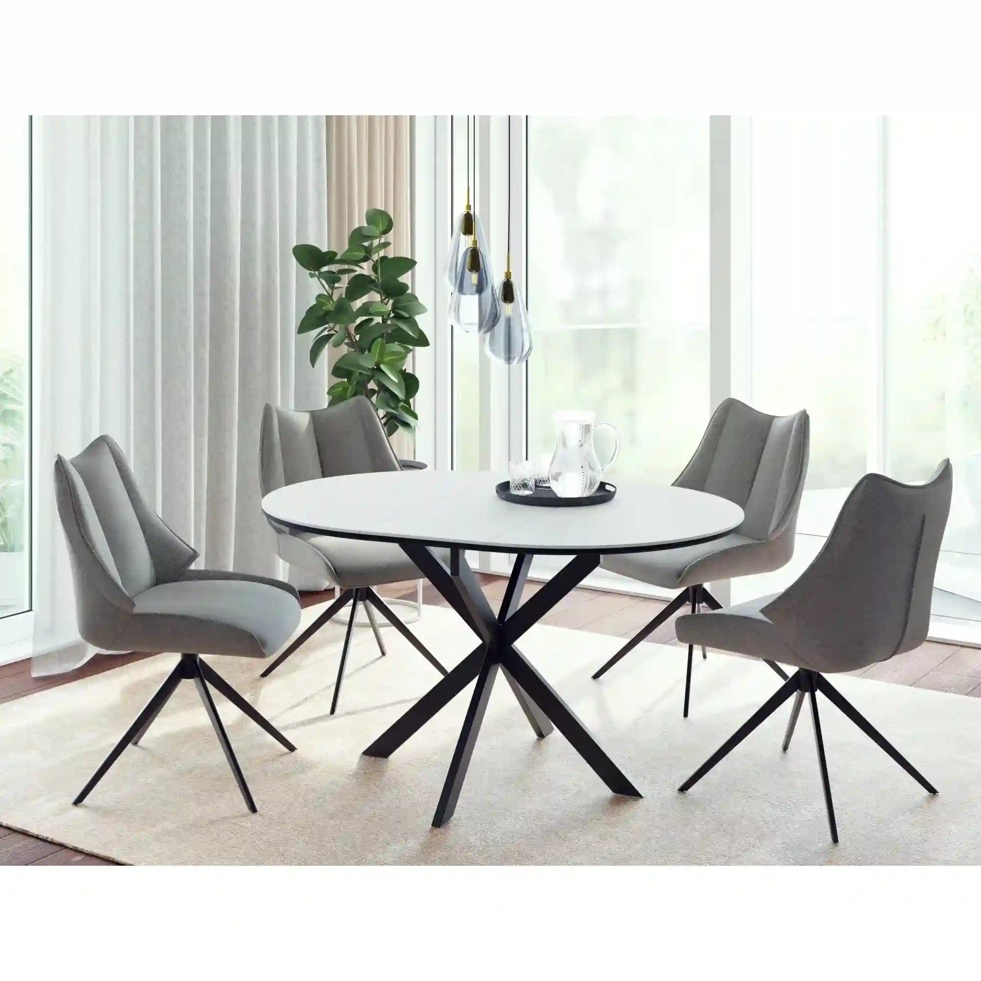 Masa extensibila DETROIT OCN-39337, alb mat