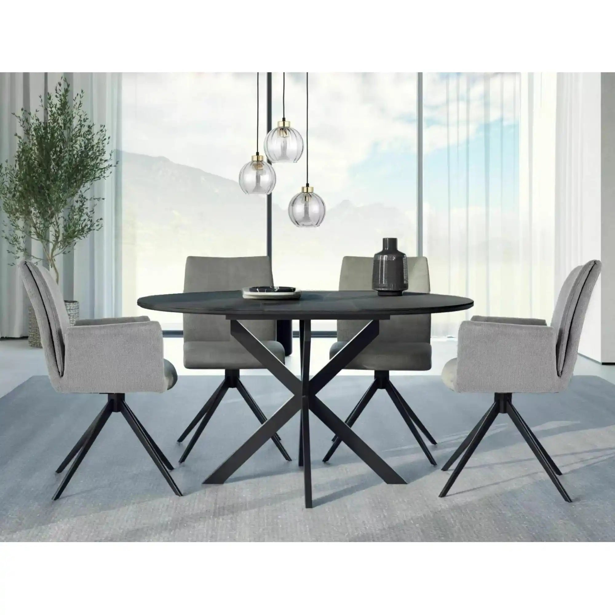 Masa extensibila DETROIT OCN-39338, negru mat