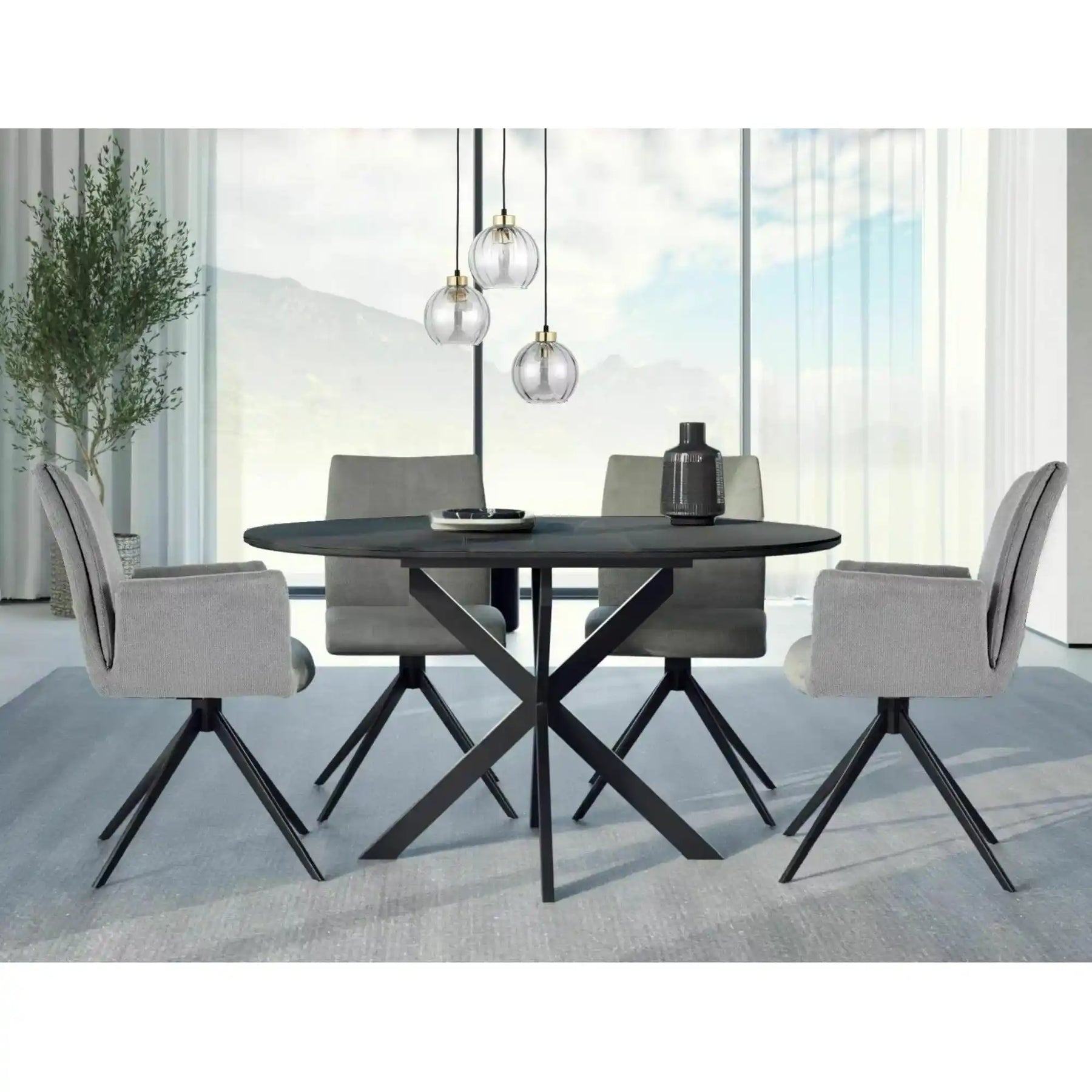 Masa extensibila DETROIT OCN-39338, negru mat