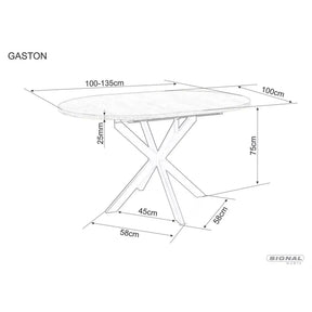 Masa extensibila DETROIT OCN-39338, negru mat