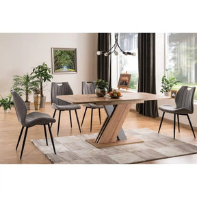Masa extensibila DETROIT OCN-39378, stejar wotan/argintiu