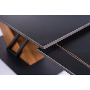 Masa extensibila DETROIT OCN-39388, negru/stejar
