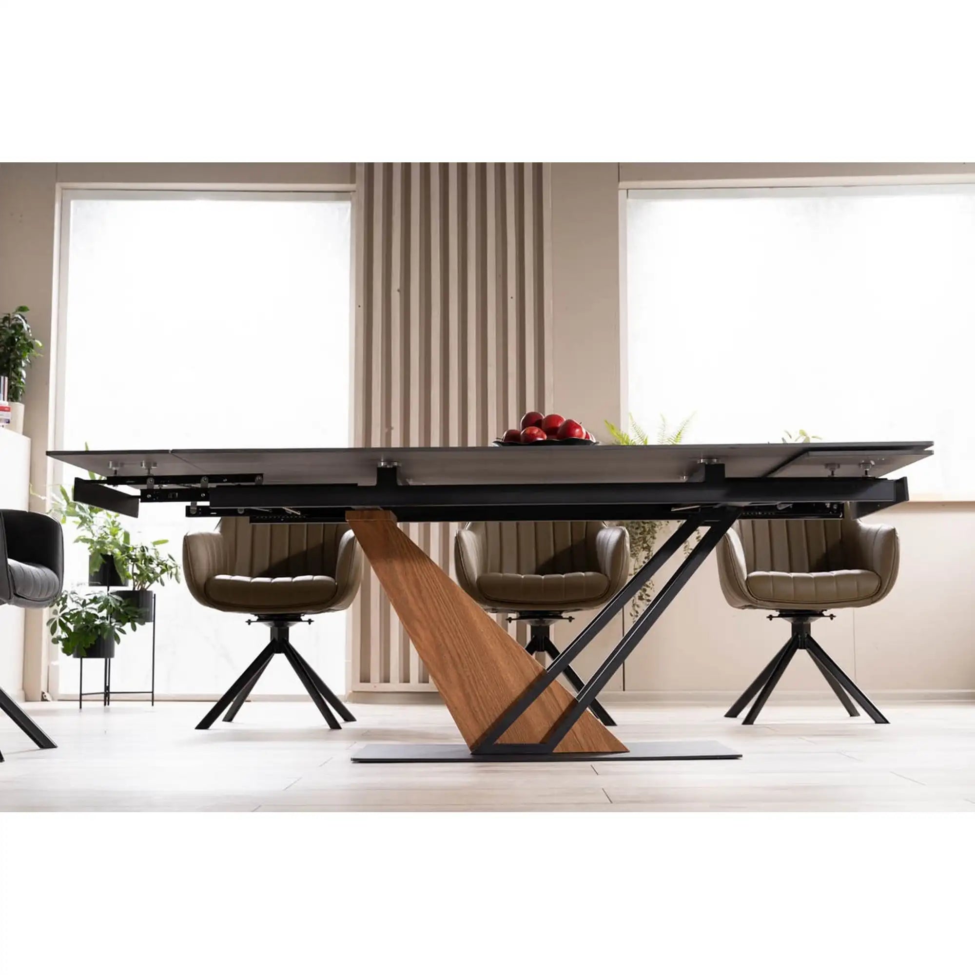 Masa extensibila DETROIT OCN-39388, negru/stejar