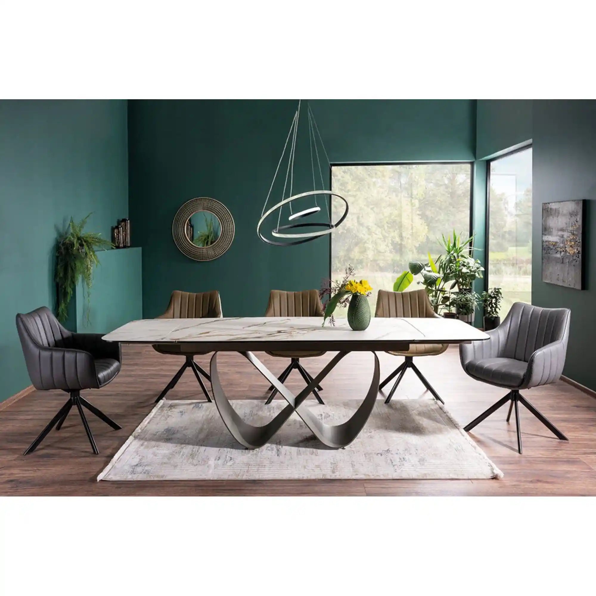 Masa extensibila DETROIT OCN-39403, alb/maro