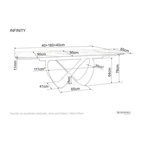 Masa extensibila DETROIT OCN-39403, alb/maro
