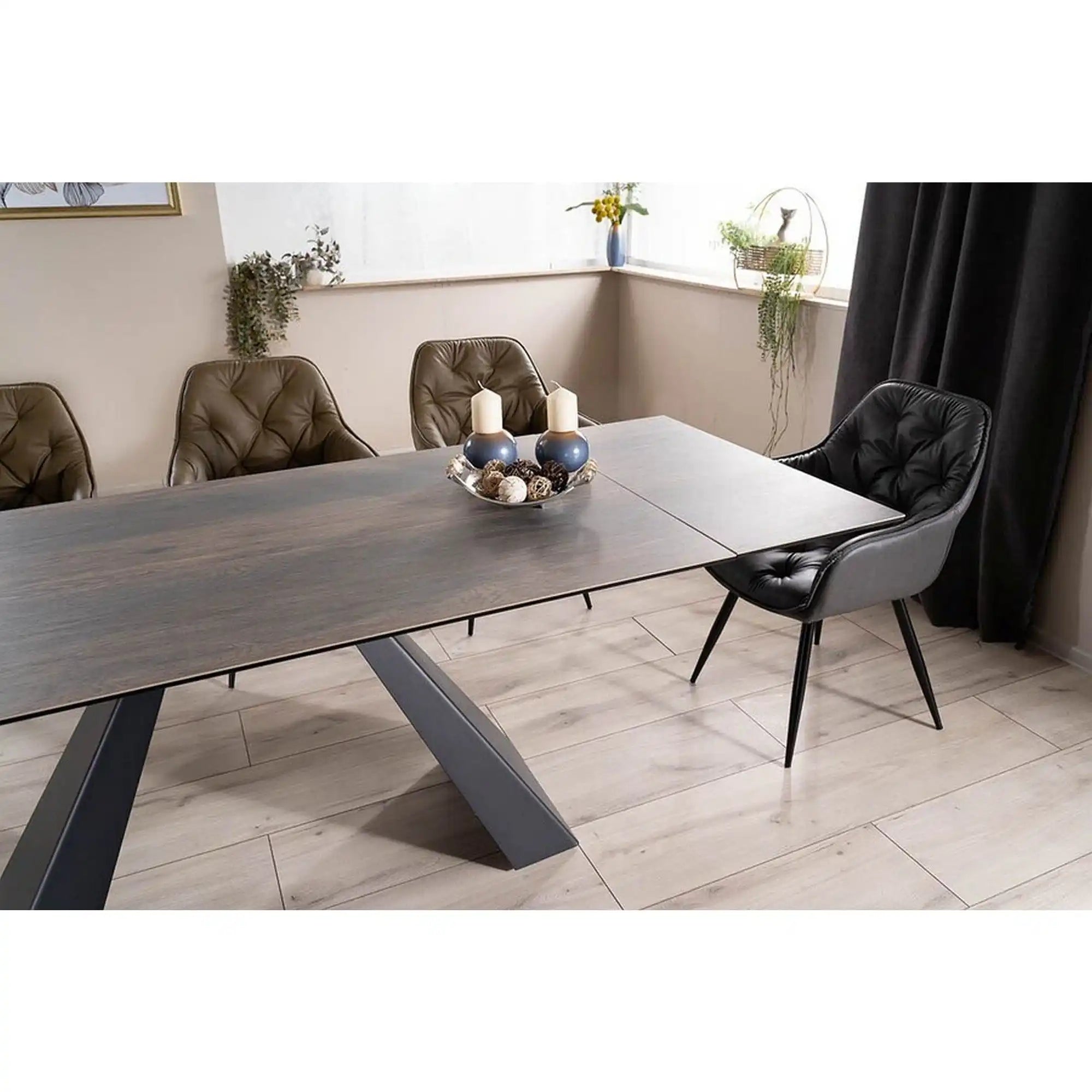 Masa extensibila DETROIT OCN-39404, maro/negru