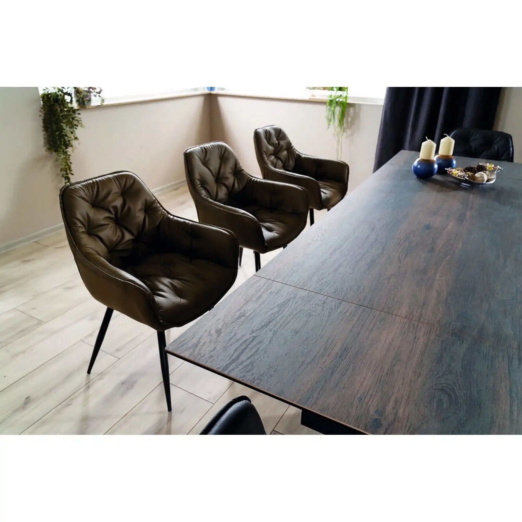 Masa extensibila DETROIT OCN-39404, maro/negru