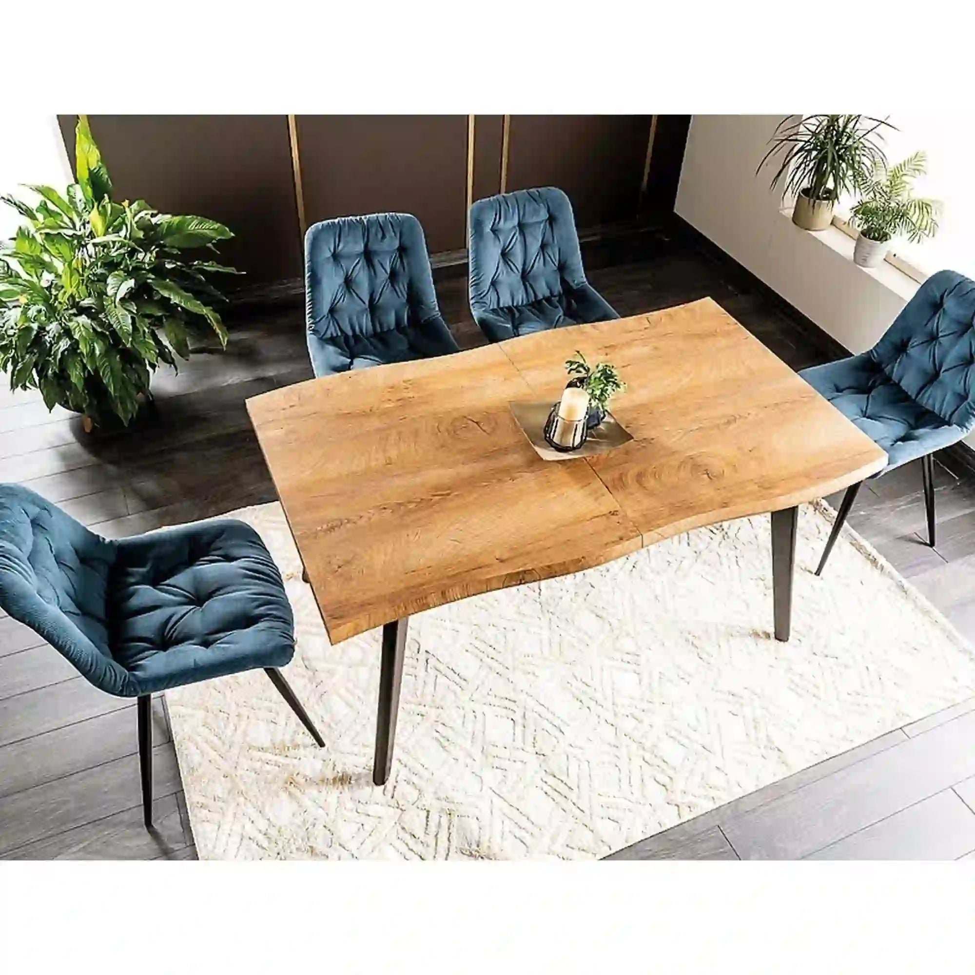 Masa extensibila DETROIT OCN-39414, stejar artisan/negru