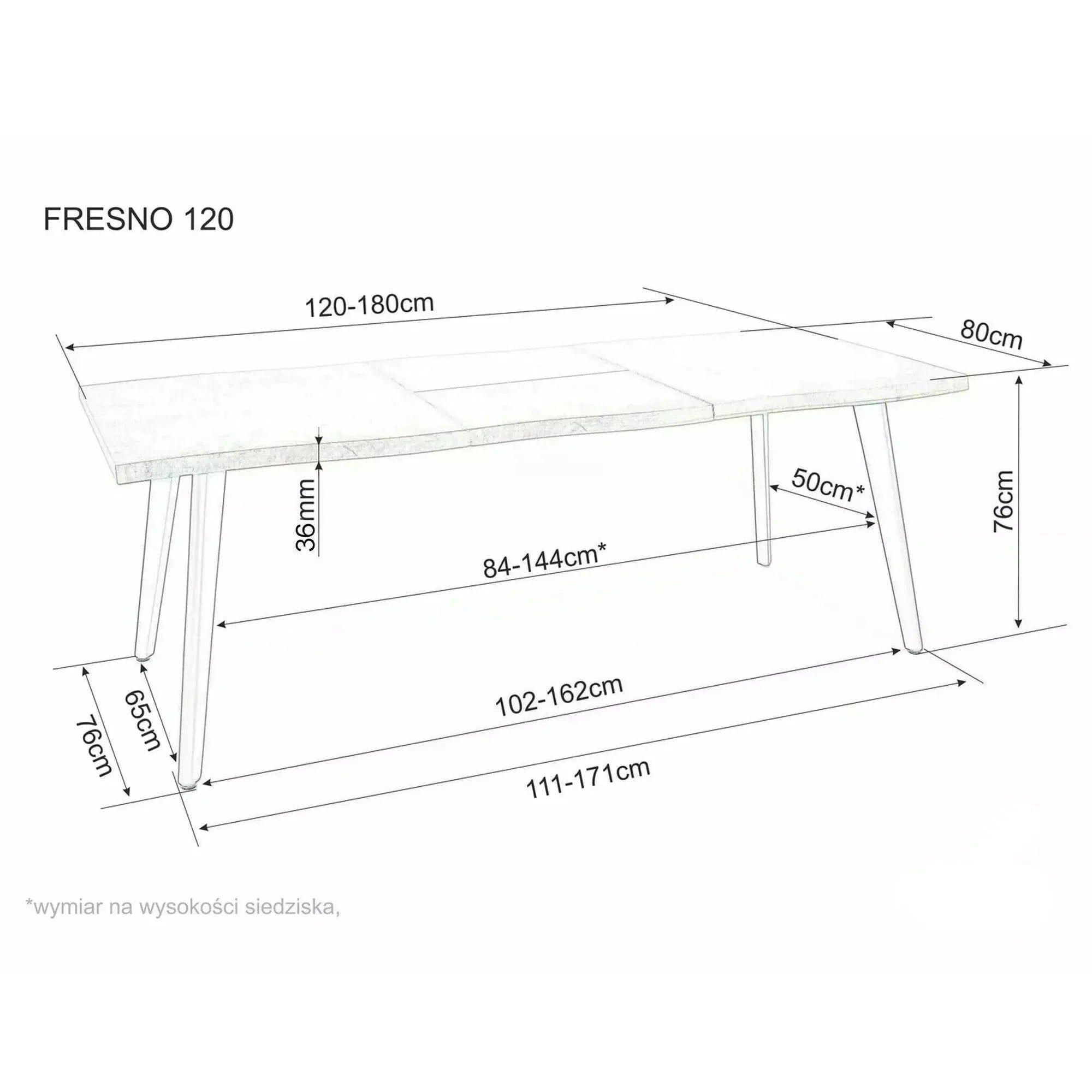 Masa extensibila DETROIT OCN-39414, stejar artisan/negru