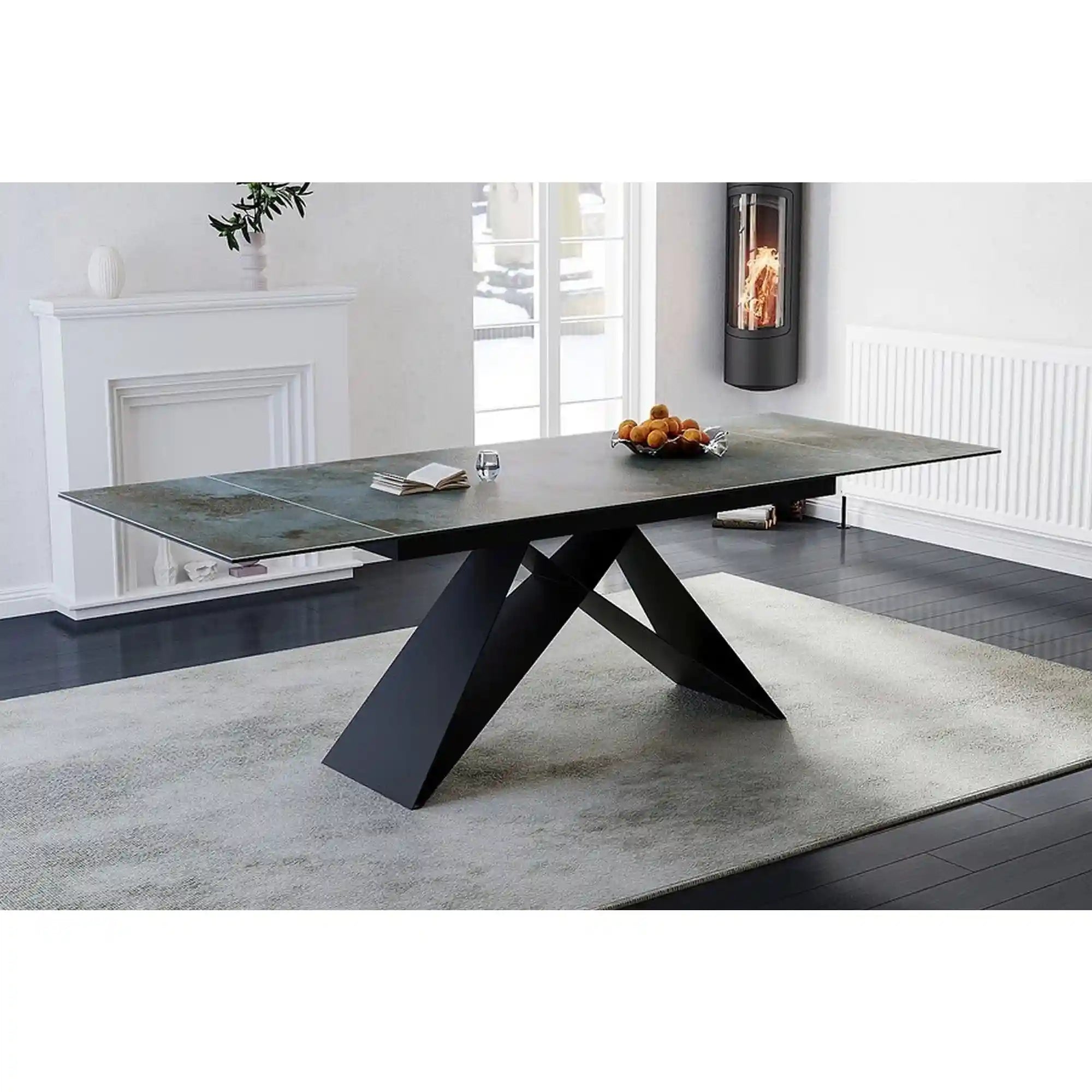 Masa extensibila DETROIT OCN-39418, turcoaz/negru mat