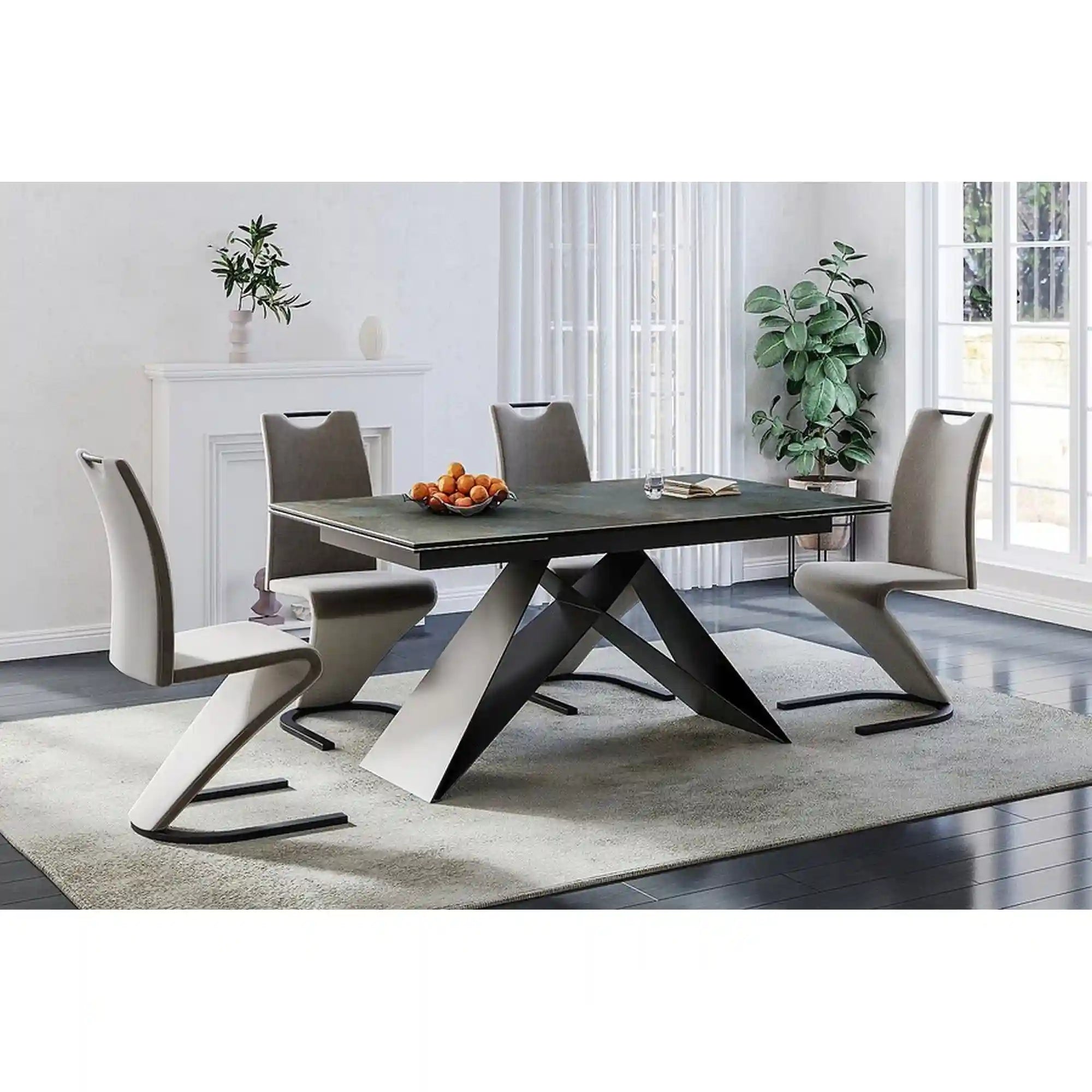 Masa extensibila DETROIT OCN-39418, turcoaz/negru mat