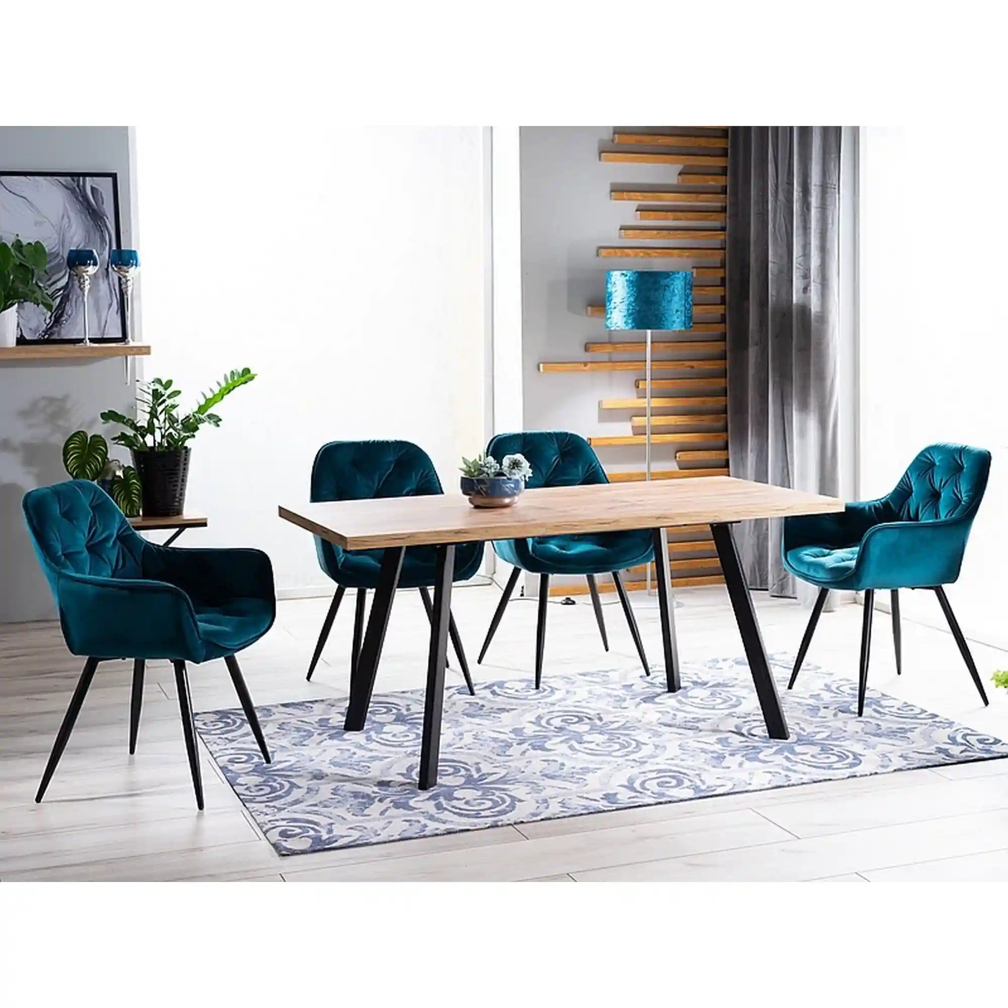 Masa extensibila DETROIT OCN-39420, stejar artisan/negru