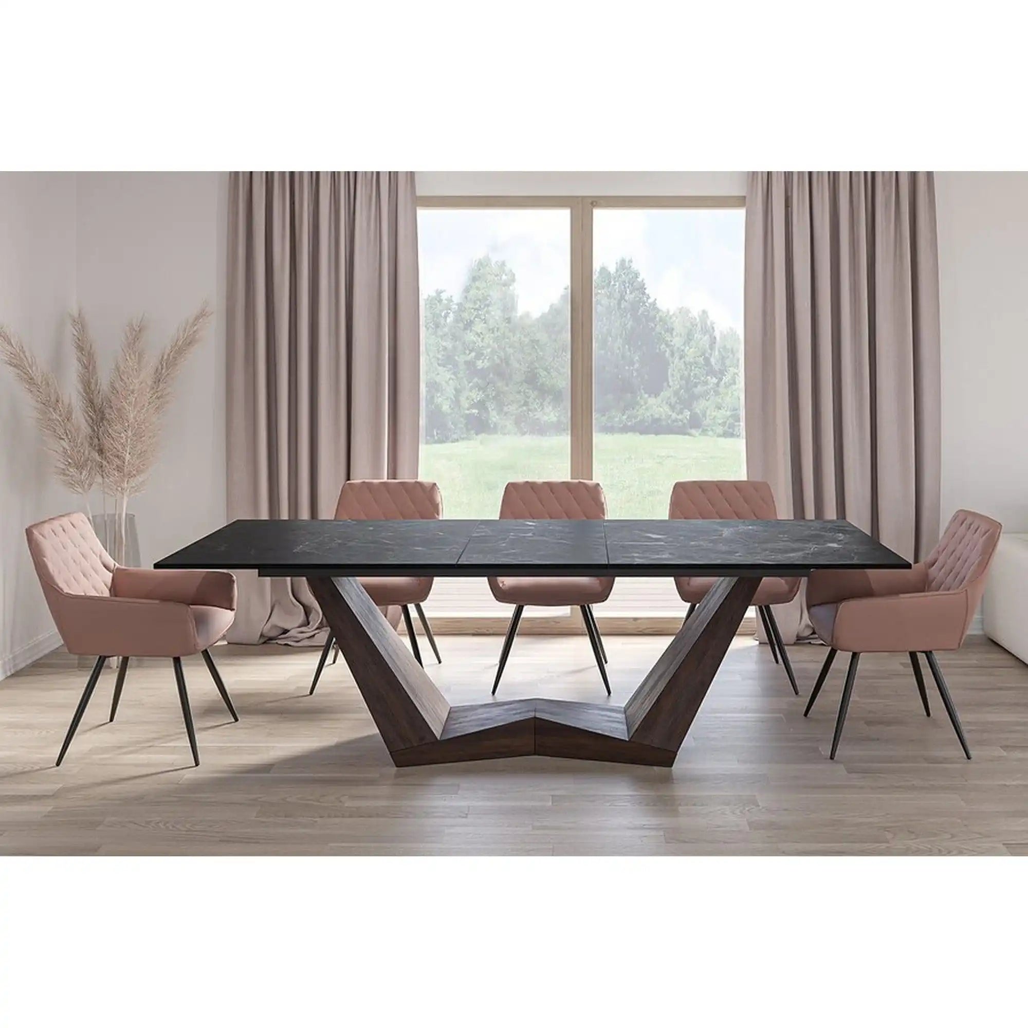 Masa extensibila DETROIT OCN-39421, negru/maro