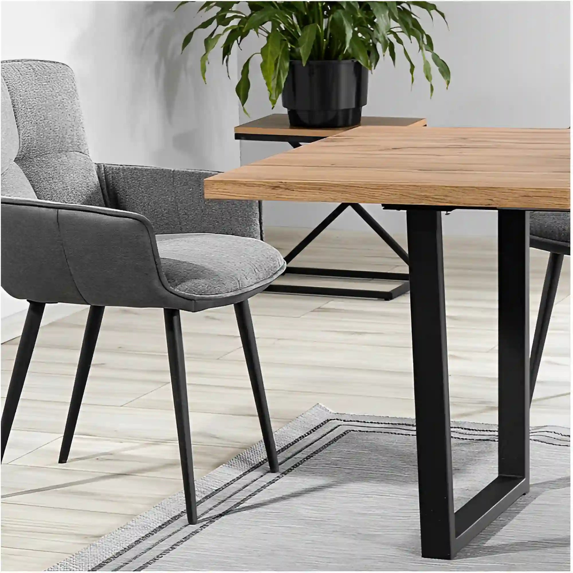 Masa extensibila DETROIT OCN-39426, stejar artisan/negru