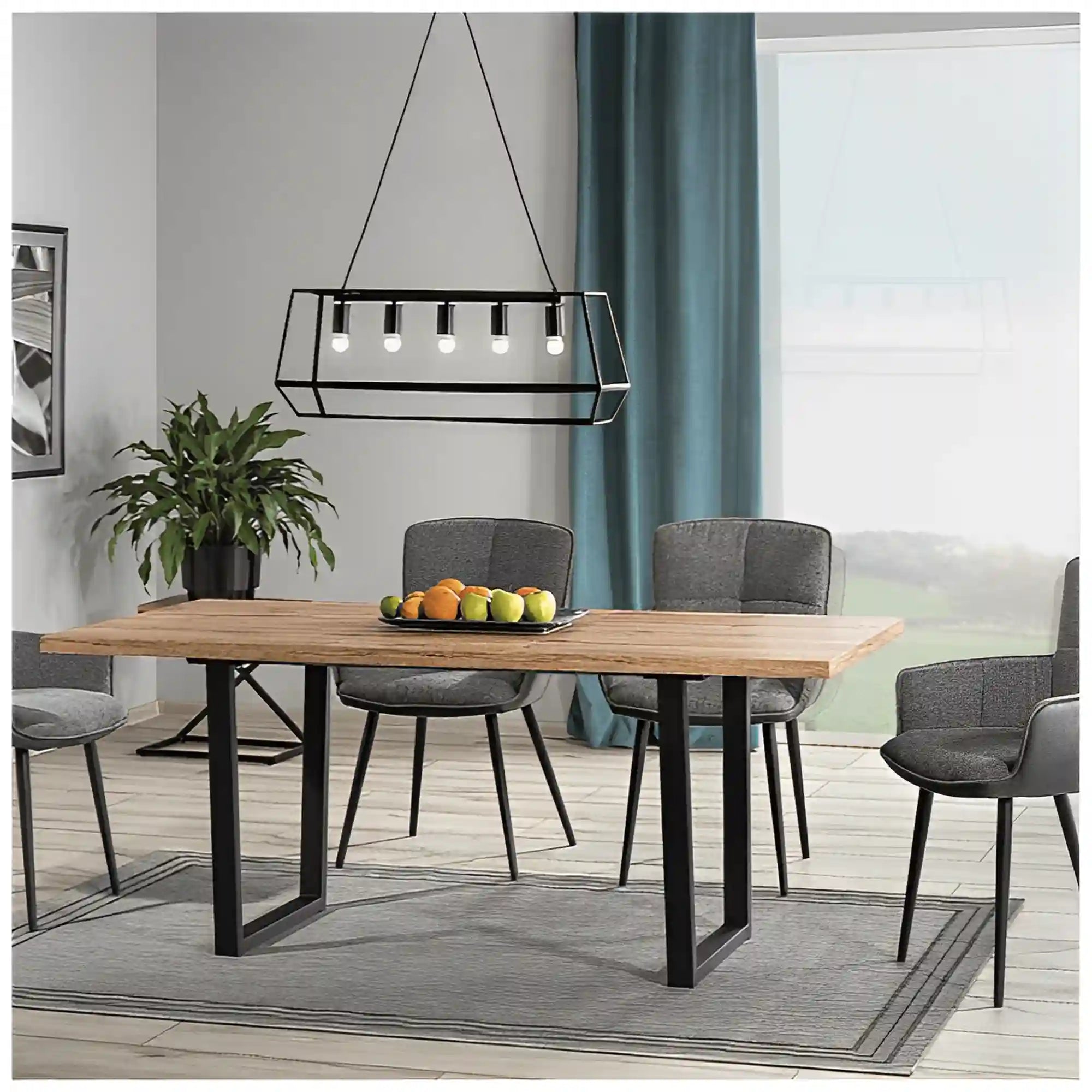 Masa extensibila DETROIT OCN-39426, stejar artisan/negru