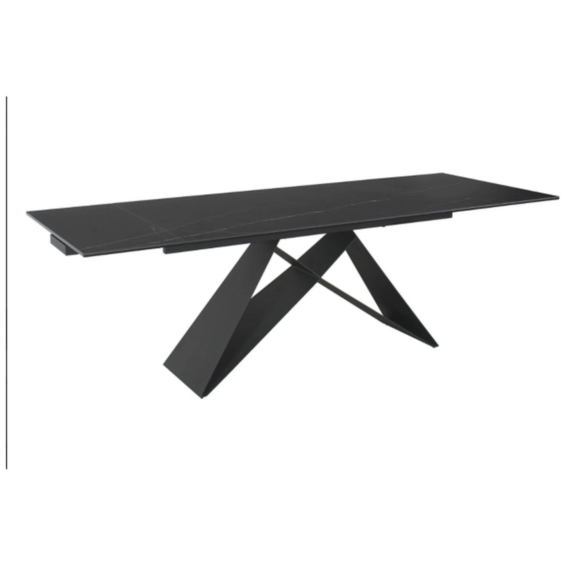 Masă extensibilă neagră cu design modern, ideală pentru dining – primabucata
