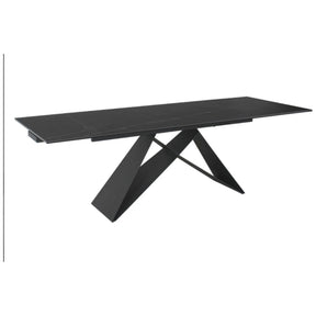 Masă extensibilă neagră cu design modern, ideală pentru dining – primabucata