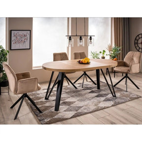 Masa extensibila DETROIT OCN-39430, stejar artisan/negru