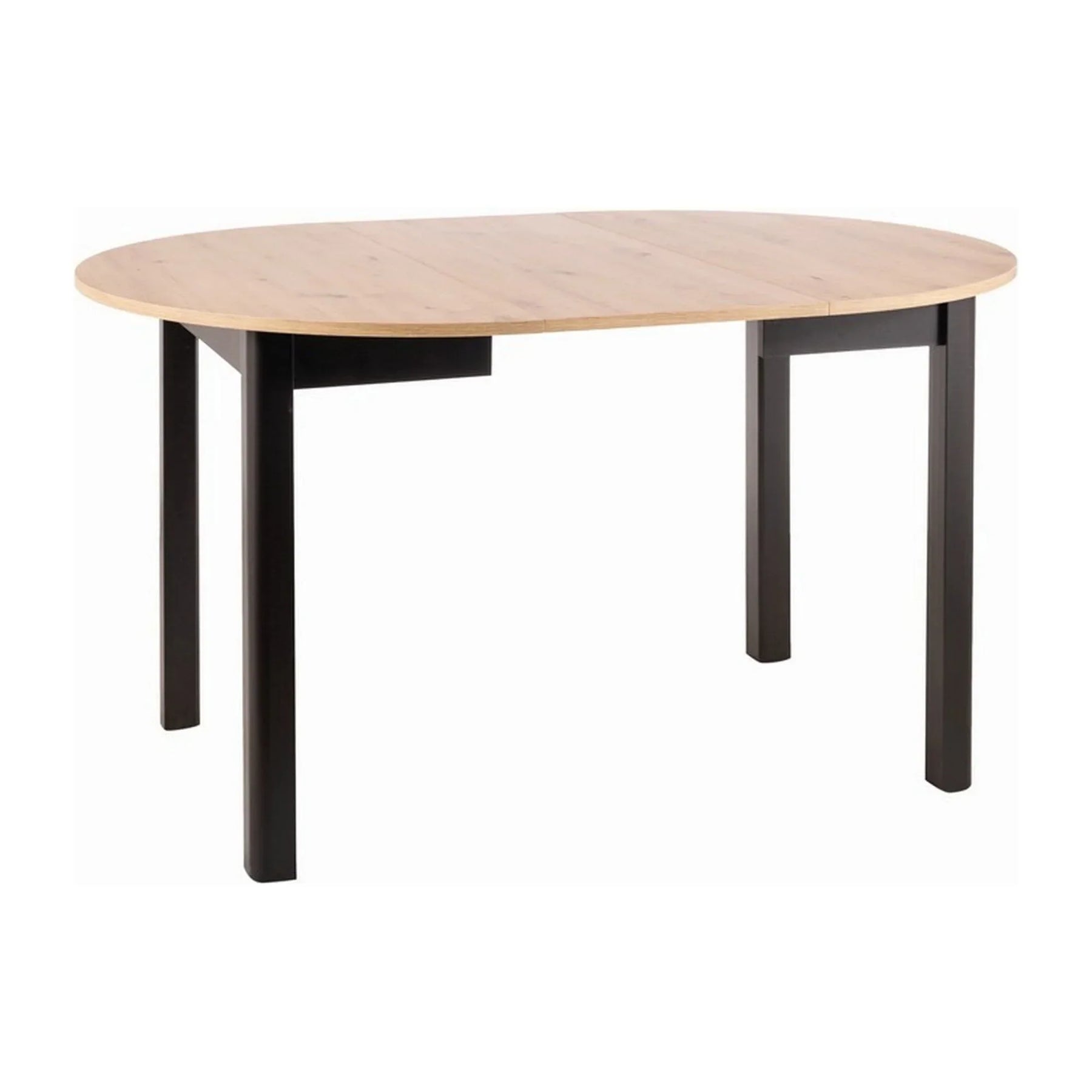 Masă extensibilă ovală din stejar artisan și negru mat, ideală pentru dining – primabucata