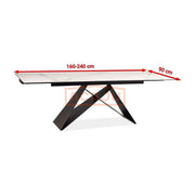 Masa extensibila DETROIT OCN-39458, alb/negru