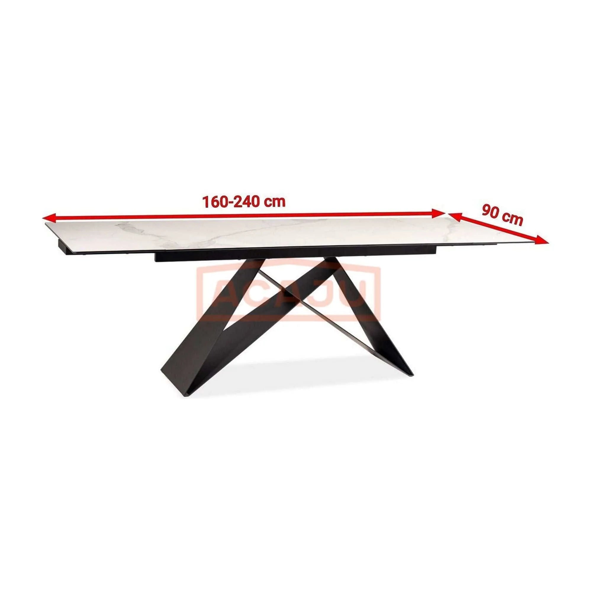 Masa extensibila DETROIT OCN-39458, alb/negru