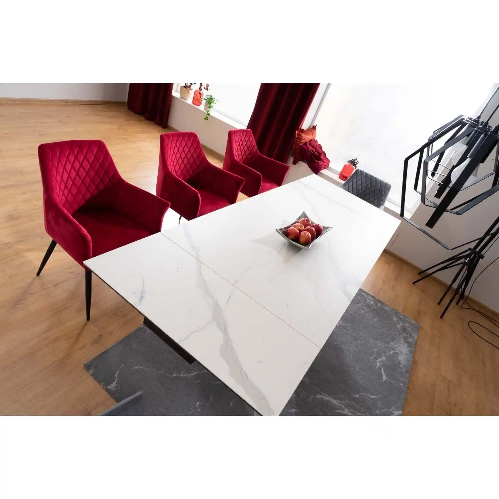 Masa extensibila DETROIT OCN-39458, alb/negru