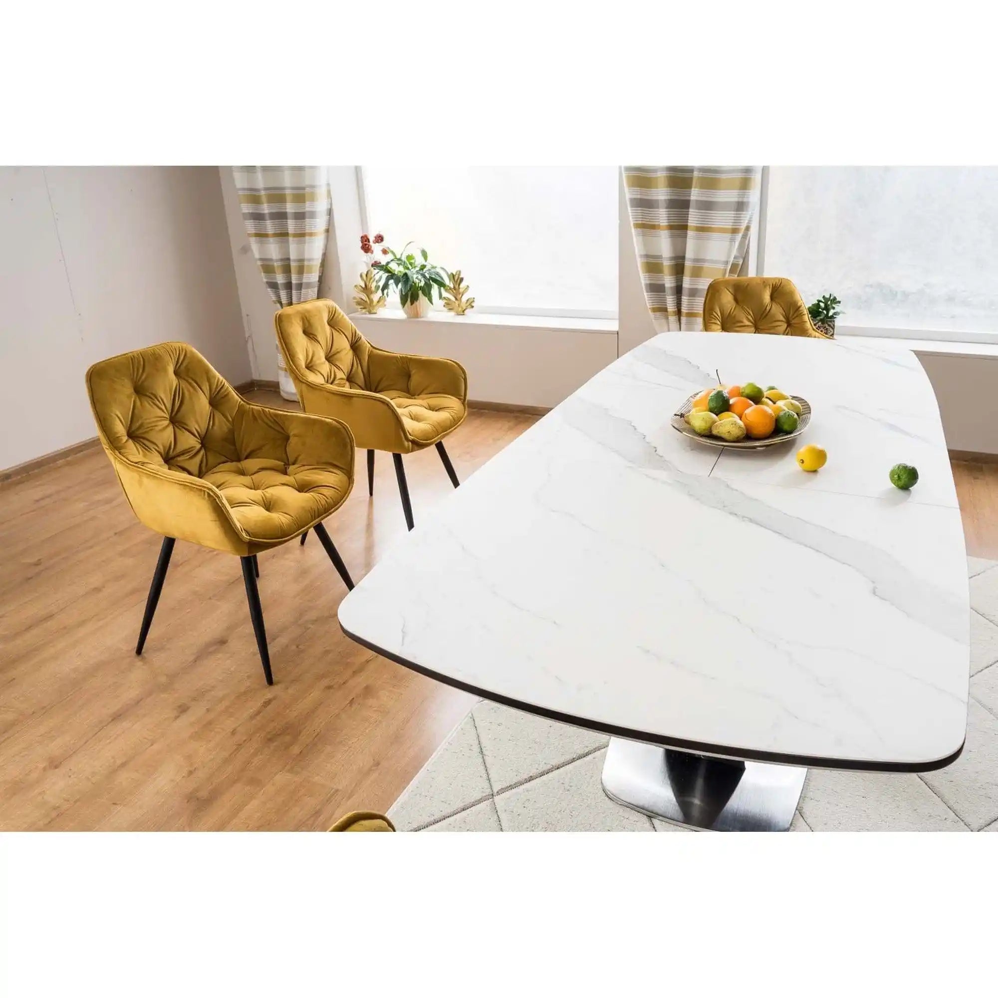 Masa extensibila DETROIT OCN-39464, alb/negru