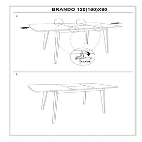 Masa extensibila DETROIT OCN-39467, stejar