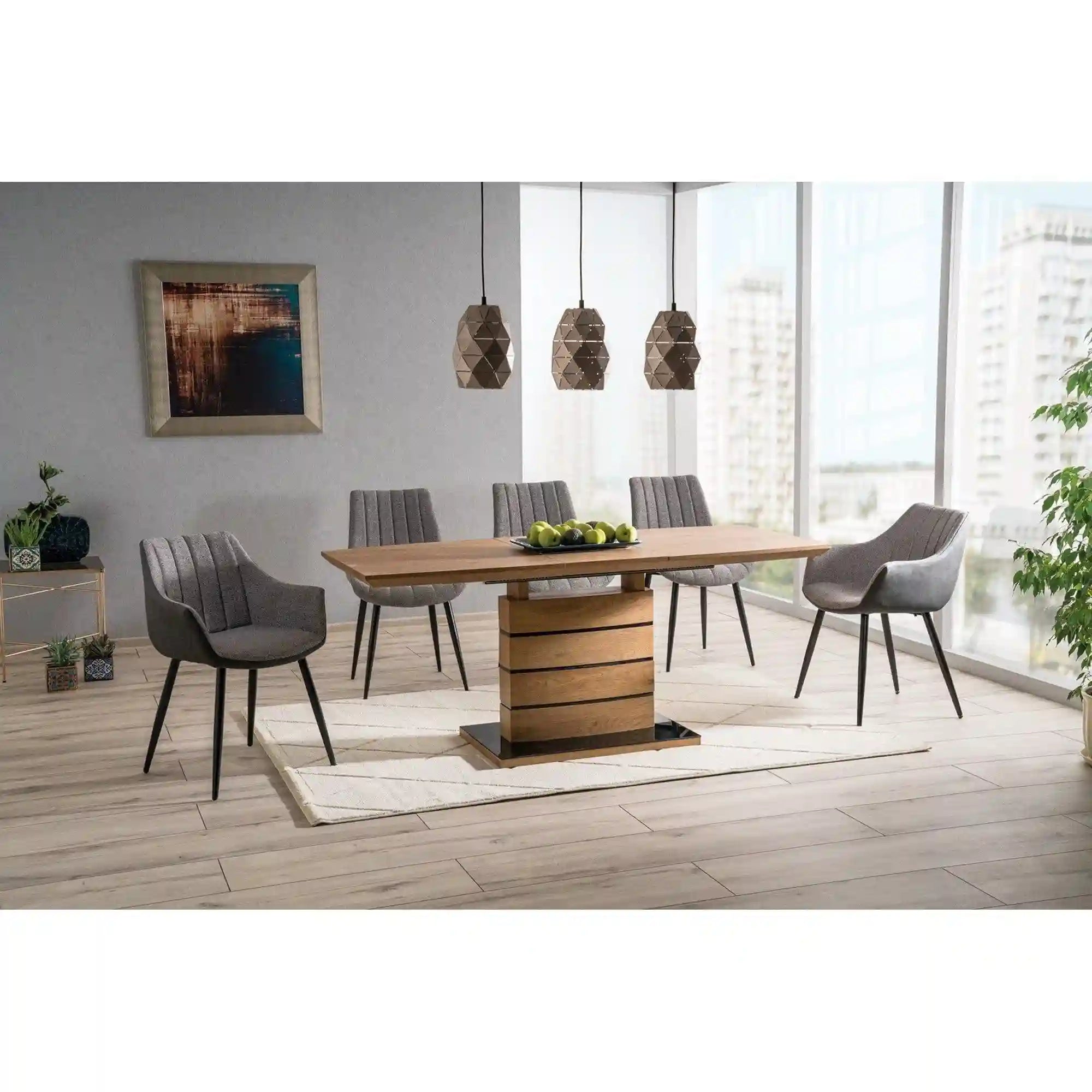 Masa extensibila DETROIT OCN-39473, stejar