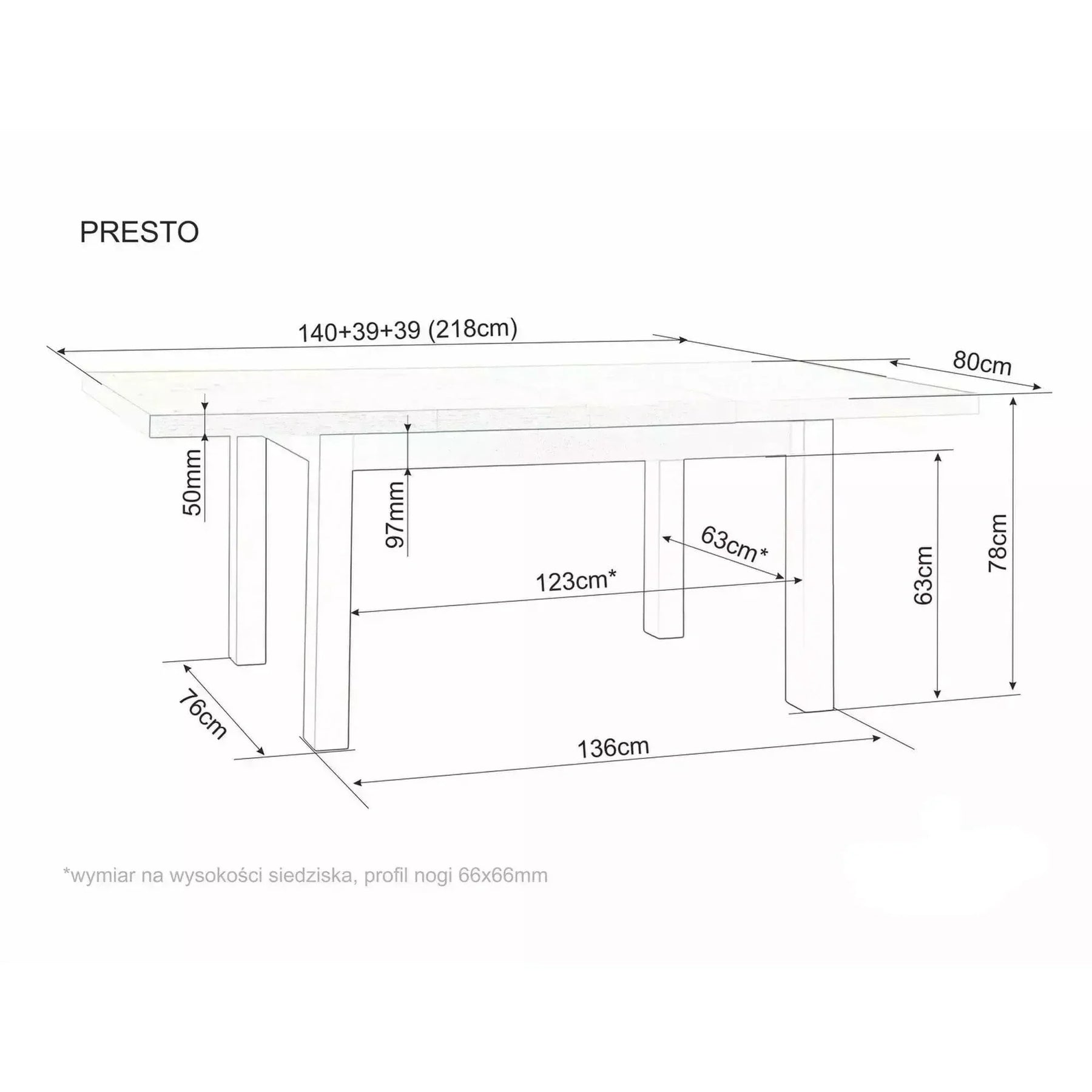 Masa extensibila DETROIT OCN-39580, casmir/stejar