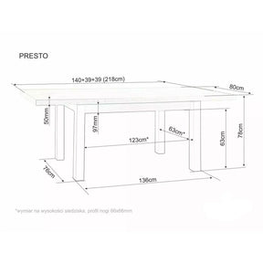 Masa extensibila DETROIT OCN-39580, casmir/stejar