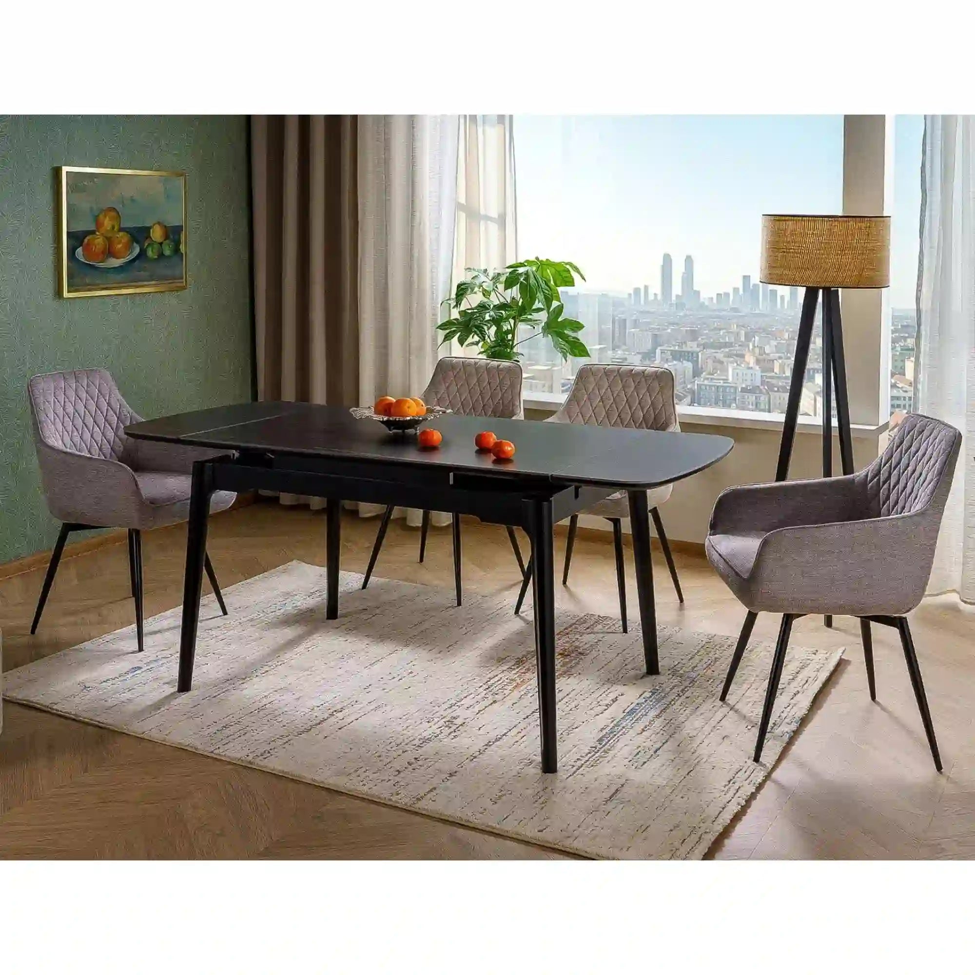 Masa extensibila DETROIT OCN-39585, negru mat