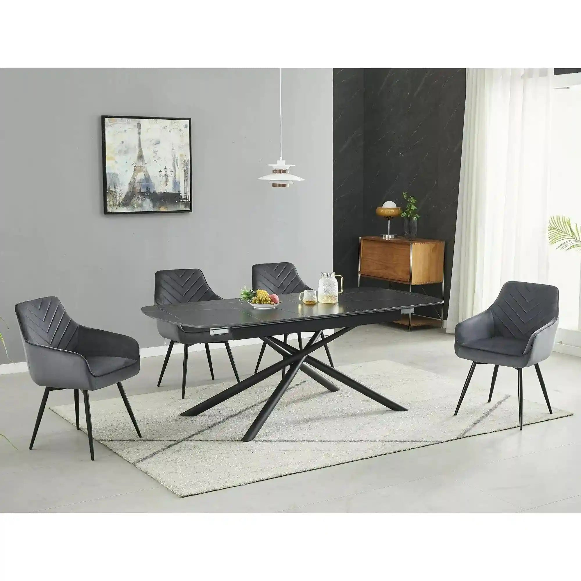 Masa extensibila DETROIT OCN-39593, negru mat