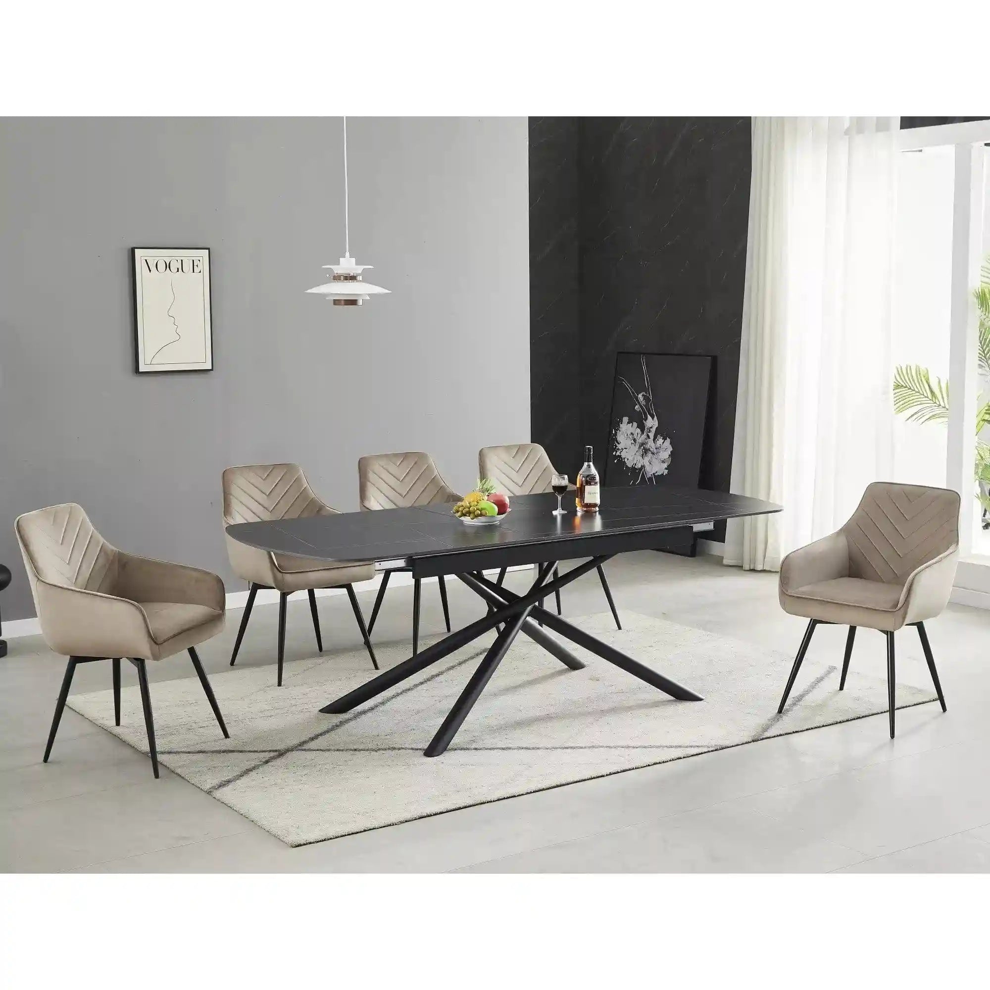 Masa extensibila DETROIT OCN-39596, negru mat