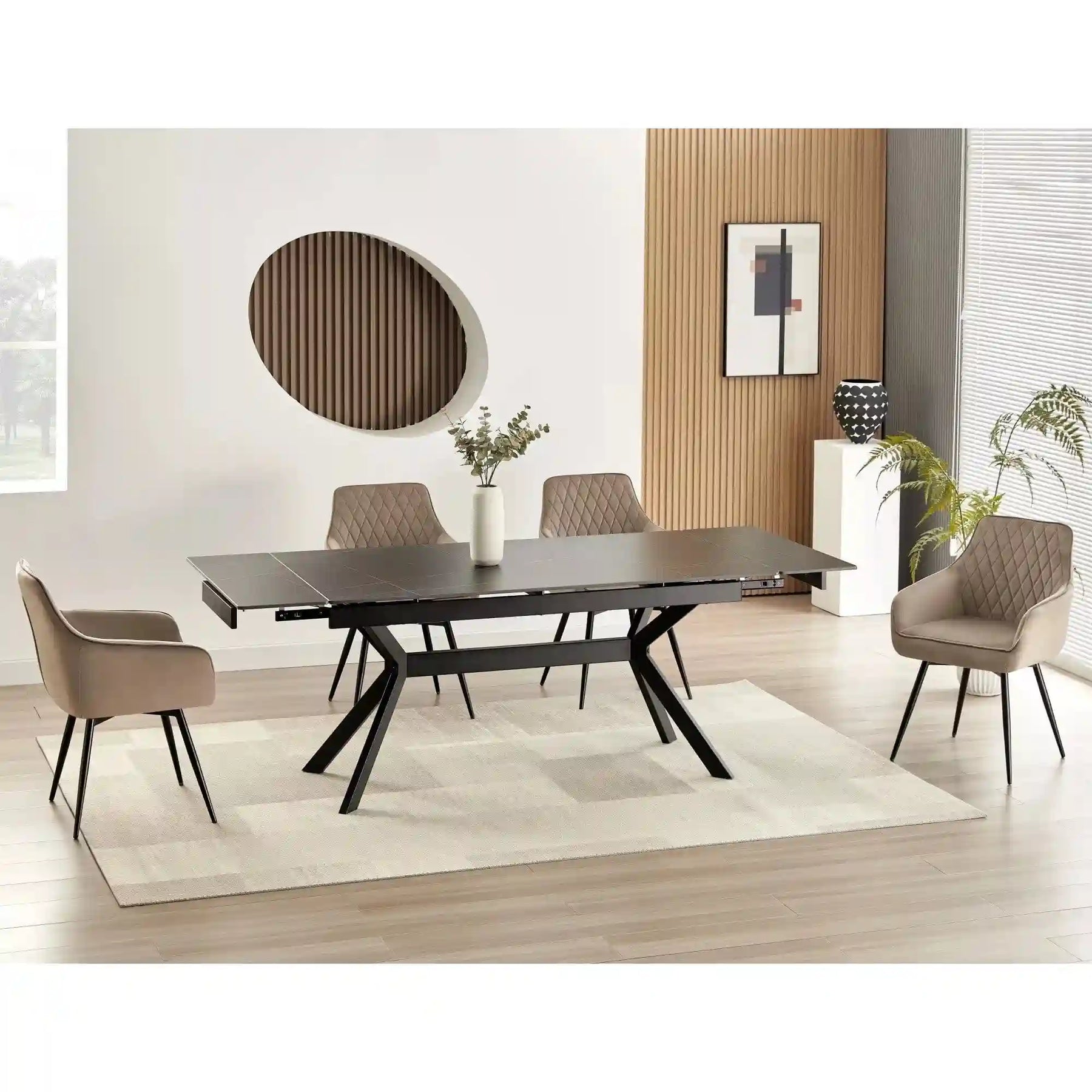 Masa extensibila DETROIT OCN-39598, negru mat