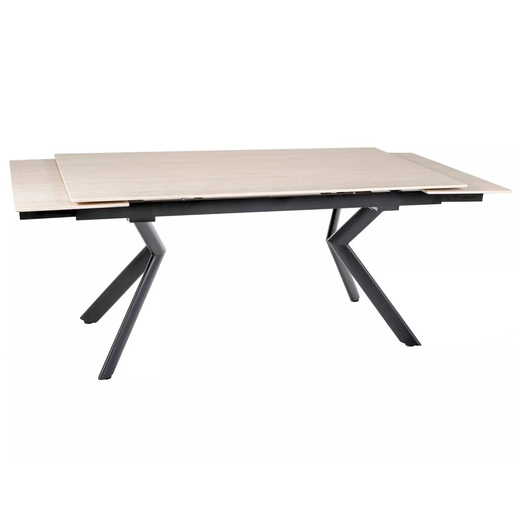Masa extensibila DETROIT OCN-39603, piatra travertin/negru