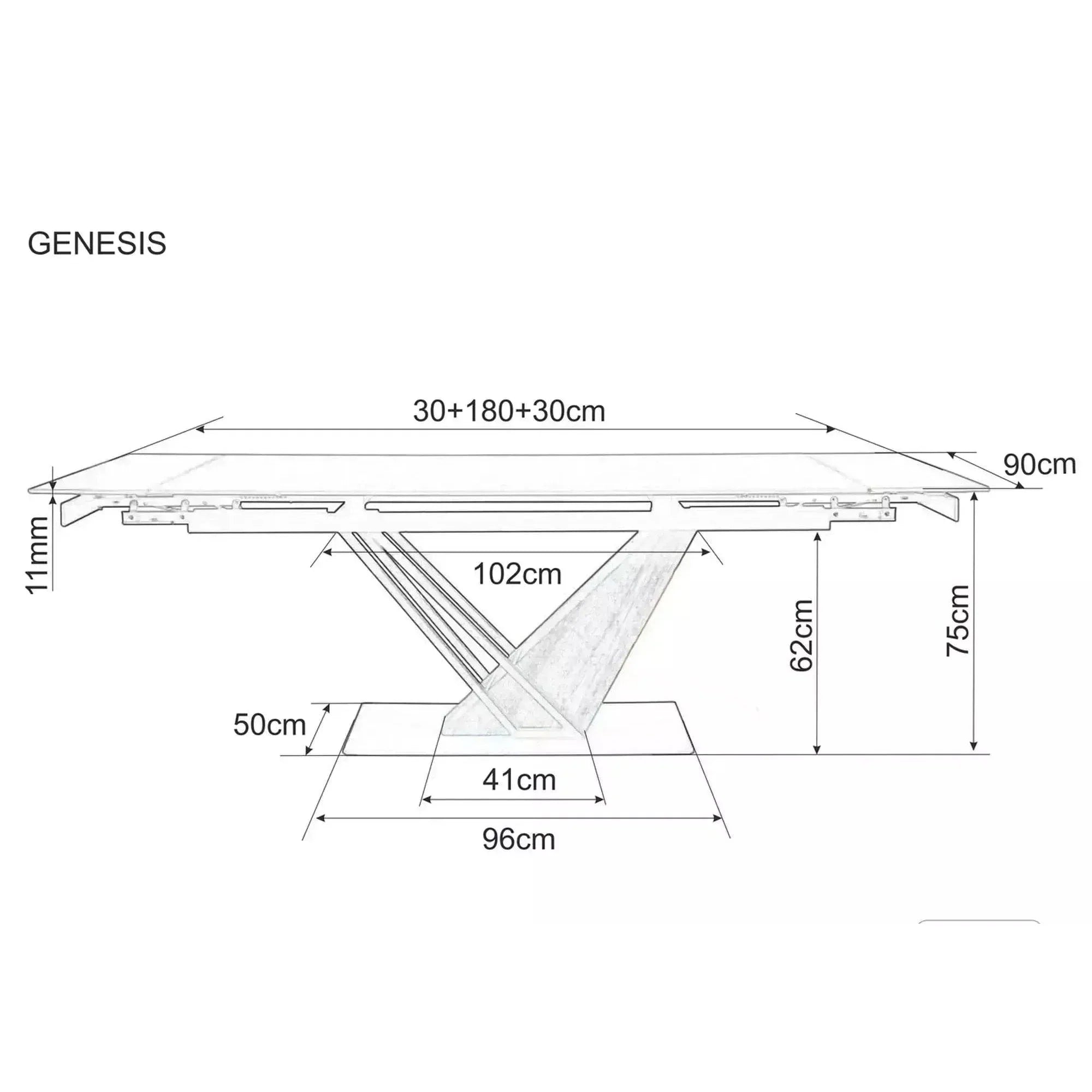 Masa extensibila DETROIT OCN-39605, stejar/negru