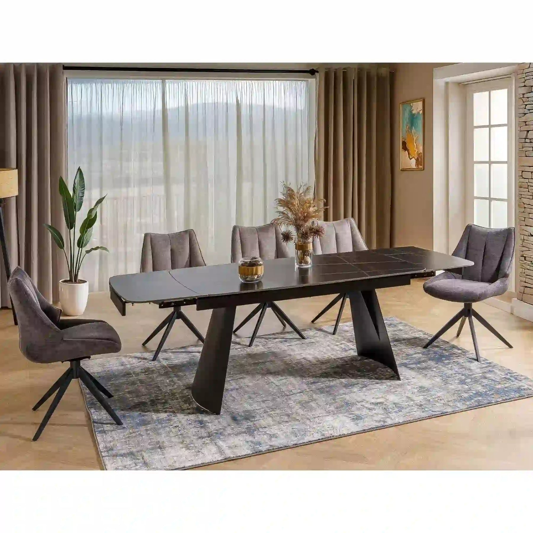 Masa extensibila DETROIT OCN-39607, negru mat